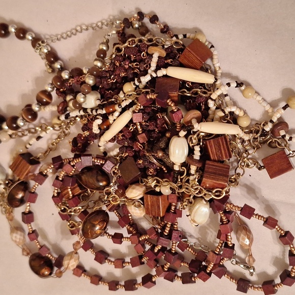 Huge Lot Browns Ambers Wood Boho Style Jewelry Hippie Whimsigoth Animal Print 27 - Picture 12 of 12